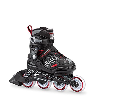 Product Cover Bladerunner by Rollerblade Phoenix Boys Adjustable Fitness Inline Skate, Black and Red, Junior, Value Performance Inline Skates