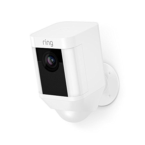Product Cover Ring Spotlight Cam Battery HD Security Camera with Built Two-Way Talk and a Siren Alarm, White