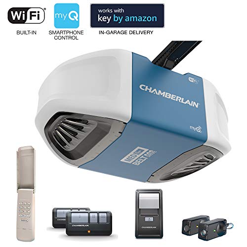 Product Cover Chamberlain Group B550 Smartphone-Controlled Ultra-Quiet & Strong Belt Drive Garage Door Opener with MED Lifting Power, Blue