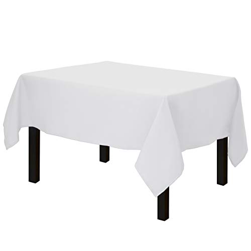 Product Cover Gee Di Moda Square Tablecloth - 52 x 52 Inch - White Square Table Cloth for Square or Round Tables in Washable Polyester - Great for Buffet Table, Parties, Holiday Dinner, Wedding & More