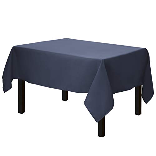 Product Cover Gee Di Moda Square Tablecloth - 52 x 52 Inch - Navy Blue Square Table Cloth for Square or Round Tables in Washable Polyester - Great for Buffet Table, Parties, Holiday Dinner, Wedding & More