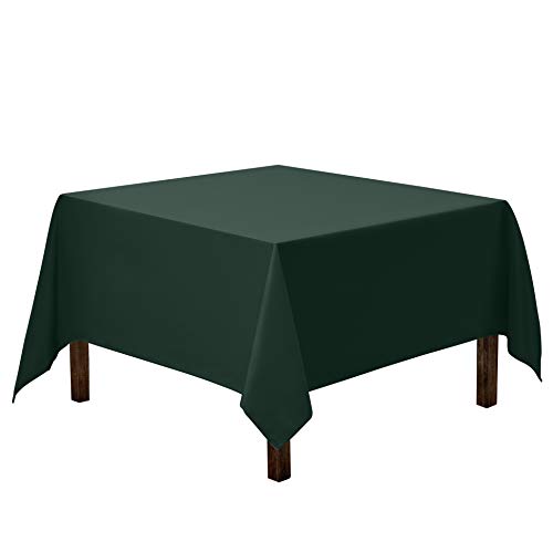 Product Cover Gee Di Moda Square Tablecloth - 70 x 70 Inch - Hunter Green Square Table Cloth for Square or Round Tables in Washable Polyester - Great for Buffet Table, Parties, Holiday Dinner, Wedding & More