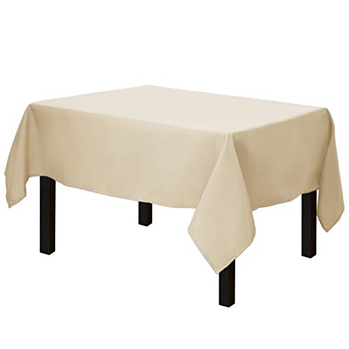 Product Cover Gee Di Moda Square Tablecloth - 52 x 52 Inch - Beige Square Table Cloth for Square or Round Tables in Washable Polyester - Great for Buffet Table, Parties, Holiday Dinner, Wedding & More
