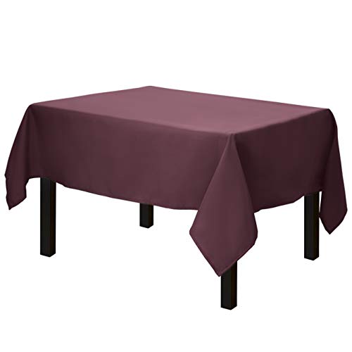 Product Cover Gee Di Moda Square Tablecloth - 52 x 52 Inch - Burgundy Square Table Cloth for Square or Round Tables in Washable Polyester - Great for Buffet Table, Parties, Holiday Dinner, Wedding & More