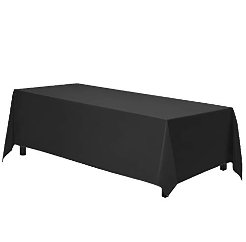 Product Cover Gee Di Moda Rectangle Tablecloth - 70 x 120 Inch - Black Rectangular Table Cloth in Washable Polyester - Great for Buffet Table, Parties, Holiday Dinner, Wedding & More