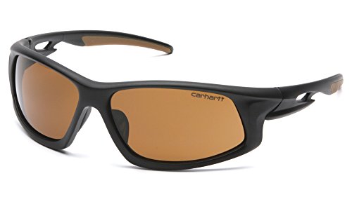 Product Cover Carhartt Ironside Safety Glasses - Polybag Packaging, Black/Tan Frame, Sandstone Bronze Anti-Fog Lens