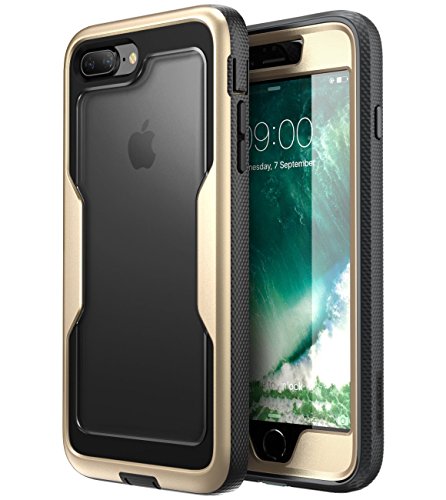 Product Cover i-Blason Magma Series Case for iPhone 8 Plus 2017/iPhone 7 Plus, Heavy Duty Protection Full Body Bumper Case with Built-in Screen Protector, Includes Removable Beltclip Holster (MetallicGreen)