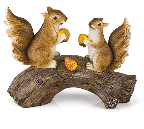 Product Cover Dawhud Direct Squirrels on a Log Solar Garden Light
