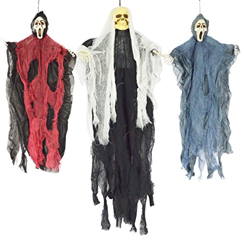 Product Cover JOYIN Set of Three Hanging Skeleton Ghost Halloween Decorations(One 35