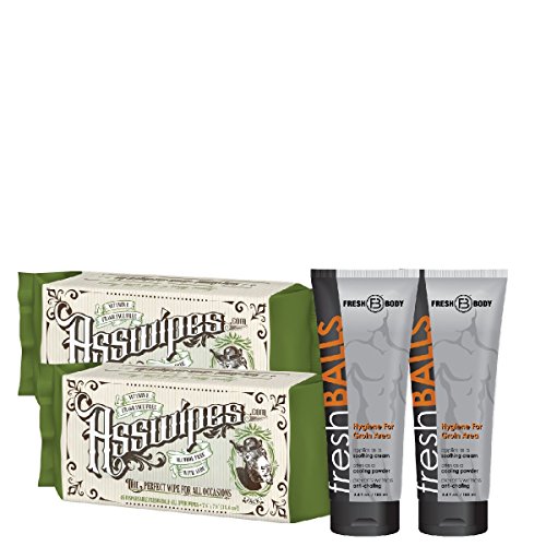 Product Cover Fresh Balls and ASSWIPES (2 Pack) The Ultimate Fresh Pack for Men! Antiperspirant Hygiene Bundle Alcohol, Paraben, and Fragrance Free for Sensitive Skin!