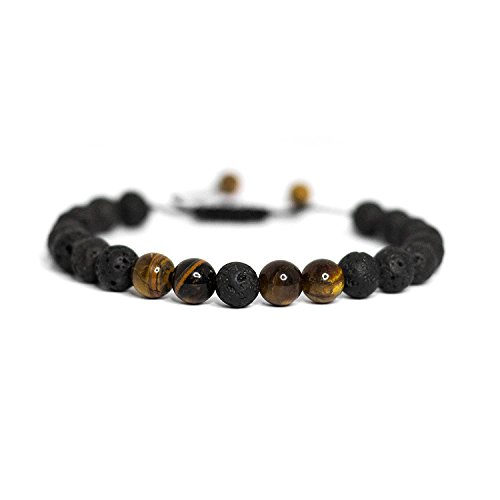 Product Cover Banana Bucket Adjustable Calm Lava Stone Diffuser Bracelet - Meditation, grounding, Healing, Genuine Stones, Natural, Essential Oils, self Confidence, Holistic, Aromatherapy