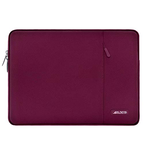 Product Cover MOSISO Laptop Sleeve Bag Compatible with 13-13.3 inch MacBook Pro, MacBook Air, Notebook Computer, Vertical Style Water Repellent Polyester Protective Case Cover with Pocket, Wine Red