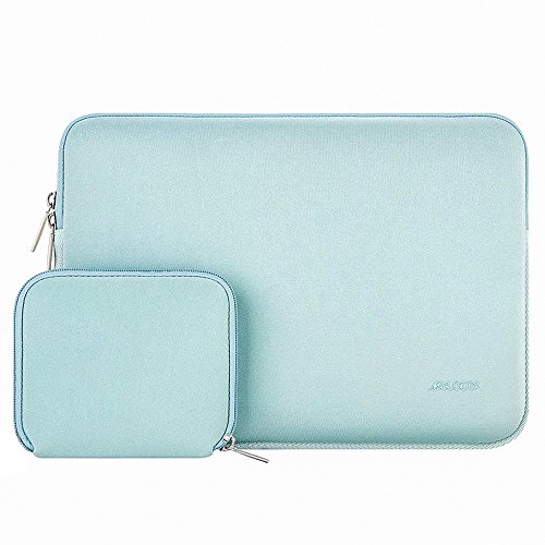Product Cover MOSISO Water Repellent Neoprene Sleeve Bag Cover Compatible with 13-13.3 inch Laptop with Small Case, Mint Green