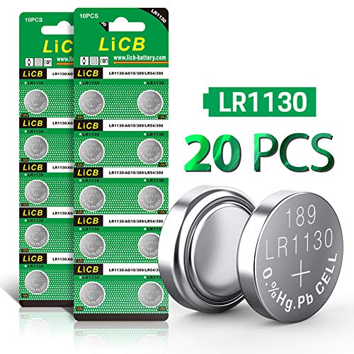 Product Cover LiCB 20 Pack LR1130 AG10 Battery 1.5V Long-Lasting Alkaline Button Cell Batteries