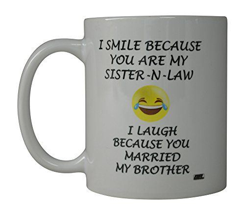 Product Cover Rogue River Funny Coffee Mug Smile Sister In Law Married My Brother Novelty Cup Great Gift Idea For Men Women Office Party Employee Boss Coworkers (In Law)