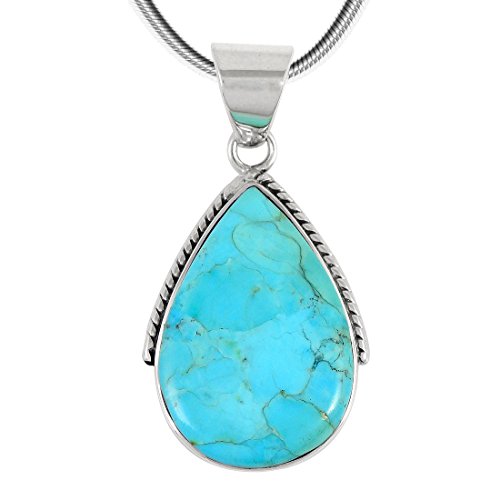 Product Cover Turquoise Pendant Necklace in Sterling Silver 925