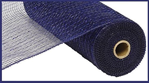 Product Cover 10 inch x 30 feet Deco Poly Mesh Ribbon - Value Mesh (Navy Blue, Royal Blue Foil)