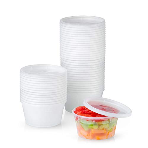 Product Cover Plastic Deli Food Storage Containers with Airtight Lids (12 oz. - 48 Sets)