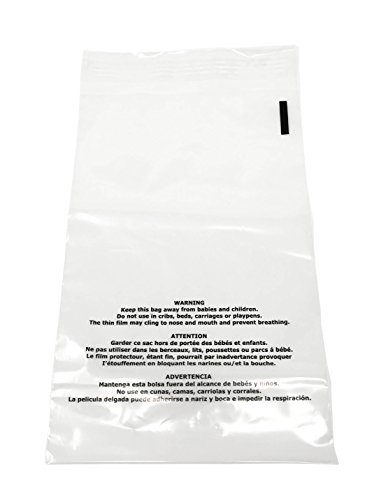 Product Cover Shop4Mailers 19 x 24 Suffocation Warning Clear Plastic Self Seal Poly Bags 1.5 Mil (250 Pack)