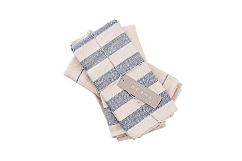 Product Cover MEEMA Dish Towels Cotton Kitchen Towels | Super Absorbent Weave | Made with Upcycled Denim and Cotton | Set of 4, 20 x 28 in. Zero Waste Unpaper Towels Kitchen Towels and Dishcloths Sets