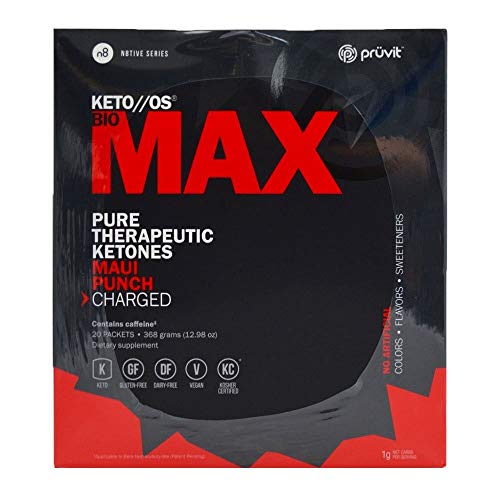 Product Cover KETO//OS MAX Maui Punch CHARGED, BHB Salts Ketogenic Supplement - Beta Hydroxybutyrates Exogenous Ketones for Fat Loss, Workout Energy Boost and Weight Management through Fast Ketosis, 20 Sachets