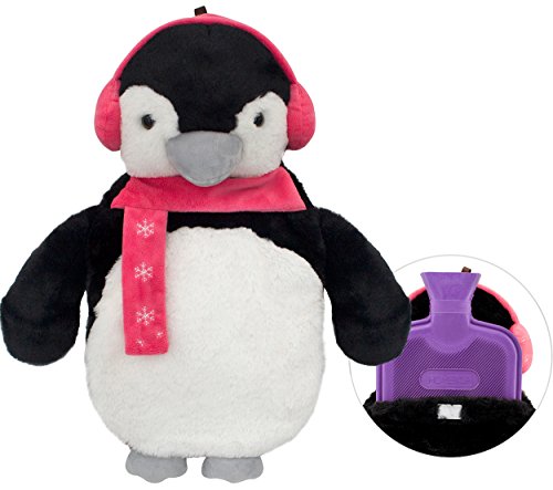 Product Cover HomeTop HomeTop Premium Classic Rubber Hot Water Bottle with Cute 3D Animal Cover (2L Wilkes Penguin)