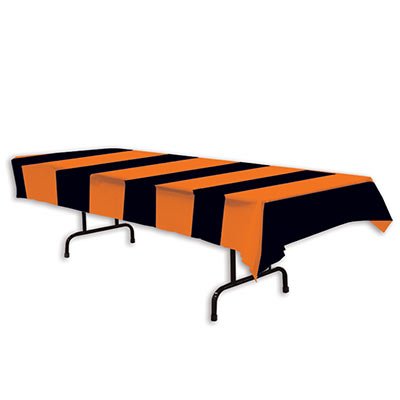 Product Cover Beistle Orange and Black Stripes Tablecover, 54 x 108 (3-Pack)