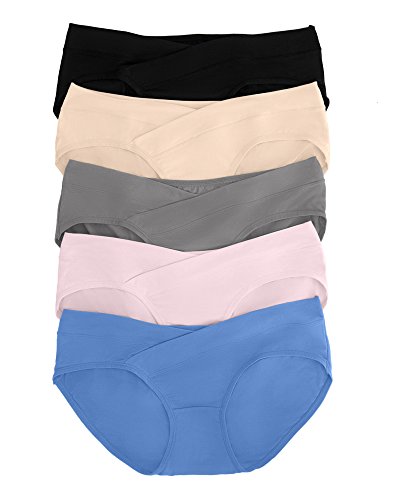 Product Cover Kindred Bravely Under The Bump Maternity Underwear/Pregnancy Panties - Bikini 5 Pack (Medium, Assorted)