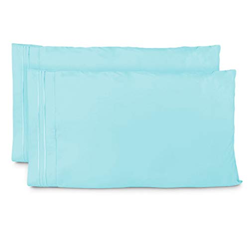 Product Cover Cosy House Collection Pillowcases Standard Size - Pastel Blue Luxury Pillow Case Set of 2 - Fits Queen Size Pillows - Premium Super Soft Hotel Quality - Cool & Wrinkle Free - Hypoallergenic