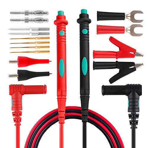 Product Cover Micsoa Multimeter Test Leads Kit, Digital Multimeter Leads with Alligator Clips Replaceable Multimeter Probes Tips Set of 16