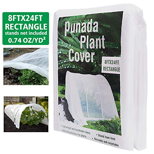 Product Cover punada Premium Plant Covers Freeze Protection 8Ft x 24Ft Reusable Plant Covers for Winter Frost Freeze Protection Covers Anti-UV for Snow Animal 35ºF Frost Protection -0.74 oz/yd² (Frame not Include)