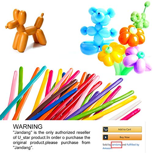 Product Cover U-Star 200 PCS Latex Twisting Balloons 260Q Magic Balloons Assorted Color Long Balloons for Animal Shape Party, Birthdays, Clowns, Weddings Decorations