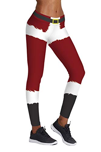 Product Cover Pink Queen Women's Chic Ugly Santa Christmas Leggings Funny Costume Tights