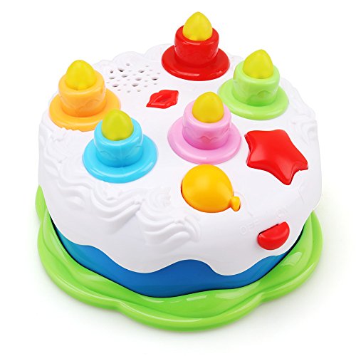 Product Cover Amy&Benton Kids Birthday Cake Toy for Baby & Toddlers with Counting Candles & Music, Gift Toys for 1 2 3 4 5 Years Old Boys and Girls