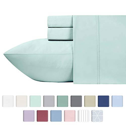 Product Cover 600 Thread Count 4-PC California King Spa Sheet Set - 100% Cotton Deep Pocket Bedsheets - Luxury Sheets with Extra Long Staple Premium Cotton Yarns, Fits Mattress 16'' Deep Pocket, Sateen Weave