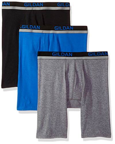 Product Cover Gildan Men's Cotton Spandex Athletic Long Leg Boxer Briefs, 3-Pack