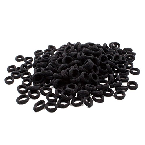 Product Cover CYWLIFE Tiny Hair Ties Bands for Baby Girls Women Thin & Fine Hair, 100 PCS Black, 7MM No Crease Ponytail Holders Hair Elastics, No Hurt Durable Soft Rubber Bands for Kids Men