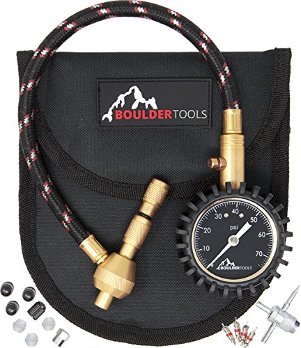 Product Cover Boulder Tools All New Heavy Duty Rapid Tire Deflator Kit with Valve Caps, Valve Cores & 4-in-1 Tire Valve Tool
