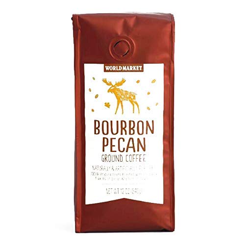 Product Cover World Marke Bourbon Pecan Ground Coffee Beans - Seasonal Limited Edition Coffee Pure Arabica, Great Aroma Rich Flavored Coffee | Gourmet Blend of Central & South American | 12 Ounce, 1 Pack