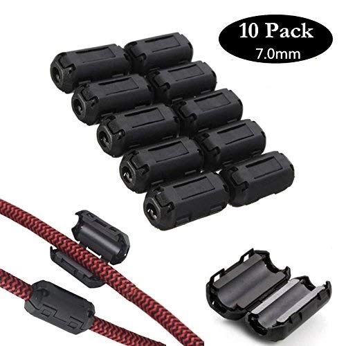Product Cover Noise Filter Cable Ring, VSKEY [10 pcs] Anti-interference Noise Filters Ferrite Core Choke Clip For Telephones,Tvs,Speakers,Video,Radio,Audio Equipment & Appliances Power Audio (7.0mm)