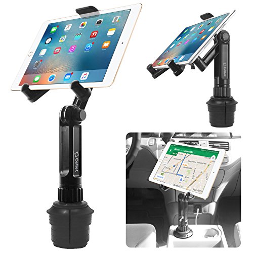 Product Cover Cup Holder Tablet Mount, Tablet Car Cradle Holder Made by Cellet Compatible for iPad Pro/Air 2019/Mini iPad 9.7 Samsung Galaxy Tab S5e S4 S3 LG tab Micro Soft Surface Go Pro 6 Google Pixel Slate
