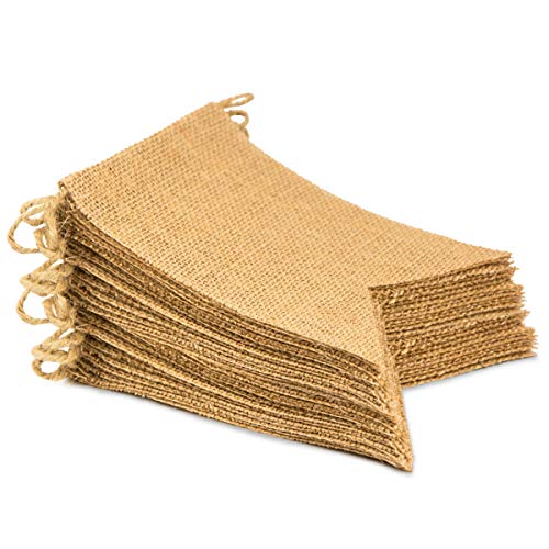 Product Cover ThxToms (30 Pcs) Burlap Banner, DIY Party Decor for Birthday, Wedding, Baby Shower and Graduation, 29ft