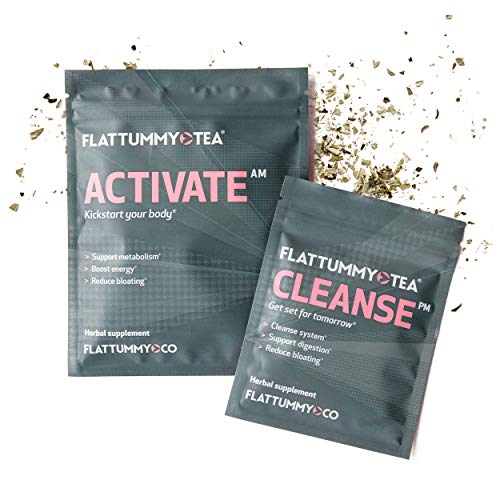 Product Cover Flat Tummy Tea | All-Natural Detox Tea to Help with Bloating, Maintain Immune System and Boost Energy - 2 Step Metabolism Boosting Teatox System (14 Day Cleanse)