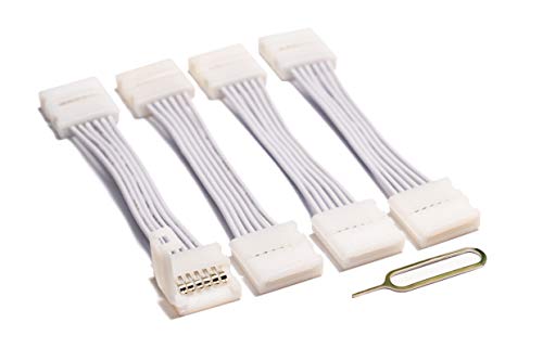 Product Cover Cut-End to Cut-End Extension Connector for Philips Hue Lightstrip Plus (2 in/50 mm, 4 Pack, White)