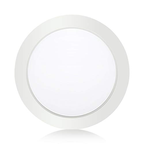 Product Cover SOLLA 7.5 Inch Flush Mount Ceiling Light Fixture, Dimmable, 950LM High Brightness, 15W (90W Equiv.), Natural White, 4000K, White Finish, Ultra-Thin LED Disk Light with ETL FCC Listed