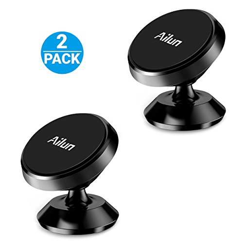 Product Cover Ailun Car Phone Mount Holder 2Pack Magnet Dashboard Mount 360°Rotation Magnetic Holder for iPhone 11/11 Pro/11 Pro Max/X/Xs/XR/Xs Max Galaxy s20, s20+ S20Ultra S10 Plus Stick on Any Flat Surface Black