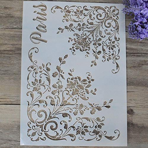 Product Cover DIY Decorative Flower Mandala Stencil Template for Painting on Walls Furniture Crafts (A4 Size)