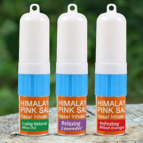 Product Cover Natural Solution Himalayan Pink Salt Nasal Inhaler (3 Pack),Natural Essential Oils Infuser,Nasal Spray, 24 Hour Relief To Nasal Congestion