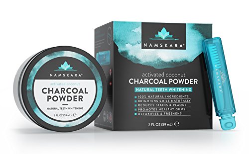 Product Cover Namskara Activated Coconut Charcoal Natural Teeth Whitening Powder and Tooth Polish made with 100% Natural and Organic Ingredients - Best Natural Teeth Whitening and Teeth Stain Remover