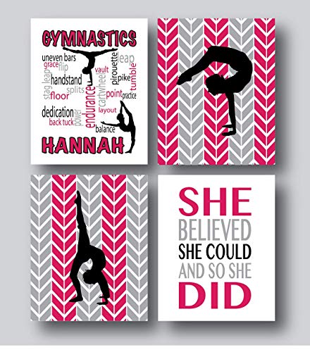 Product Cover Personalized Gymnastics Gifts For Girls, Gymnastics Decorations For Girls Room, 8x10 or 11x14 Gymnastics Print Only, Gymnastics Presents For Girls
